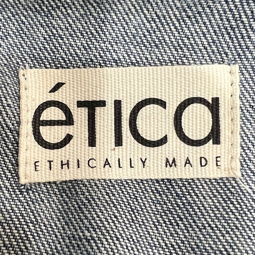 NWT ETICA Megg Utility Denim Jumpsuit Women's Large Dark Blue Belted Belt Pocket - Picture 13 of 13